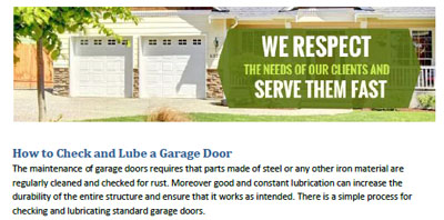 How to Check and Lube a Garage Door - Garage Door Repair Rowland Heights