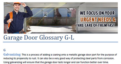 Glossary - Garage Door Repair Rowland Heights